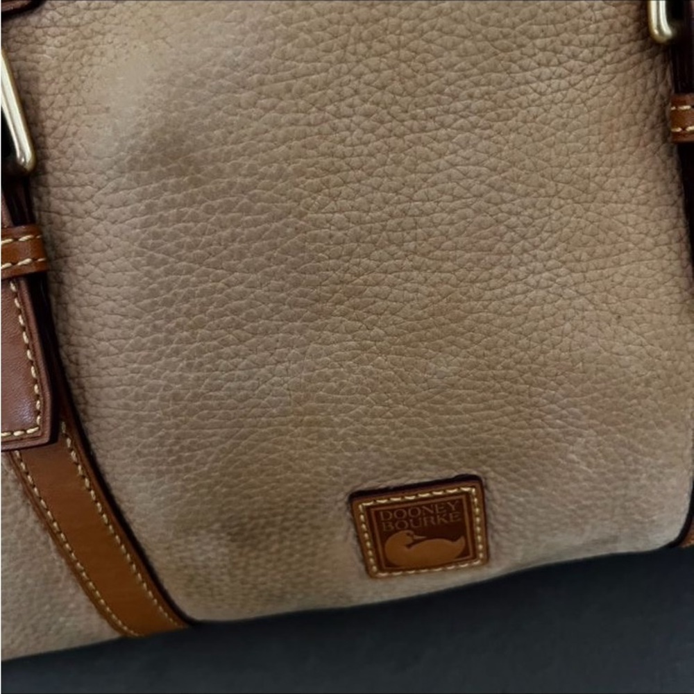 Dooney and Bourke Suede Florentine Leather Large Domed Satchel Bag - Picture 2 of 6